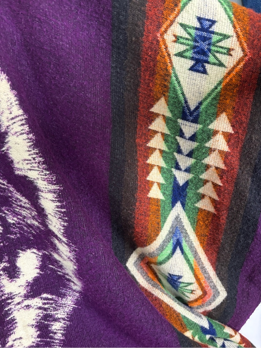 Purple Wolf Dreamcatcher Hooded Poncho Sweater - Picture 9 of 12